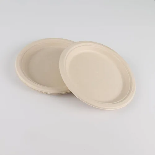 Vista 9 de Platos de papel compostables de 9 pulgadas – Paquete de 125 Bagazo de caña de azúcar resistente Microondas y fugas Platos desechables