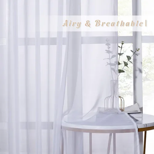Vista 11 de NICETOWN Cortina transparente para puerta de patio, cortina vertical de gasa, panel de cortina extra ancho, tratamiento de ventana para puerta Gris