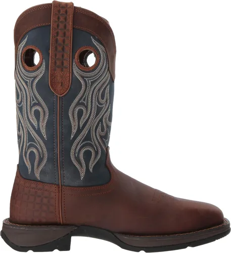 Vista 6 de Durango Bota occidental de meter con punta de acero, Marrón OscuroAzul Denim Full Grain