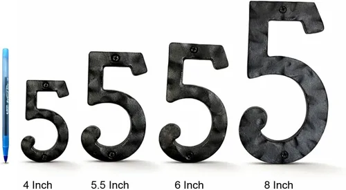 Vista 7 de NACH JS-RN4-0 números rústicos de casa de hierro fundido, 4 pulgadas, negro