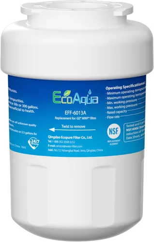 Vista 11 de Cartucho de filtro de agua para refrigerador EcoAqua-EFF-6013A, 2 piezas