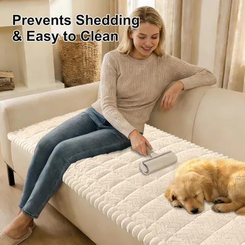 Vista 3 de Smiry Fundas Antideslizantes para Reposabrazos de Sofá para Perros, Fundas Mullidas para Reposabrazos de Sofá Aptas para Mascotas, Protectores