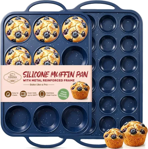 Vista 18 de Vinino Juego de moldes de silicona para muffins de 3 piezas con marco