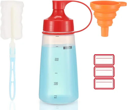 Vista 9 de Botella exprimidora de condimentos para salsas de boca ancha, botellas de plástico para condimentos, pintura, salsa de tomate, mostaza, aceite