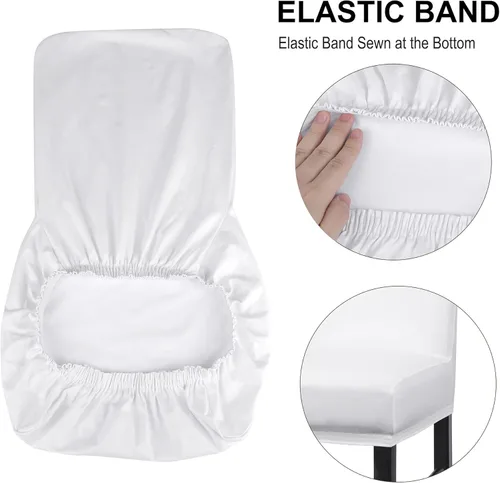 Vista 7 de PiccoCasa Fundas impermeables para taburetes de bar, de piel sintética, altura de mostrador, fundas para sillas laterales con banda elástica