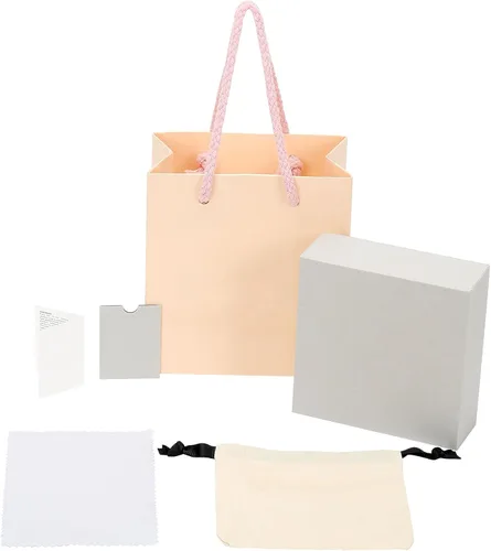 Vista 4 de Aretes de gota de alivio de minibass importación paralela con caja exclusiva y bolsa de papel Metal