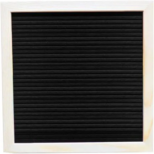 Tablero de letras de fieltro con calcomanías de letras, tablero de mensajes de madera, tableros de letras intercambiables para aula, oficina en Negro