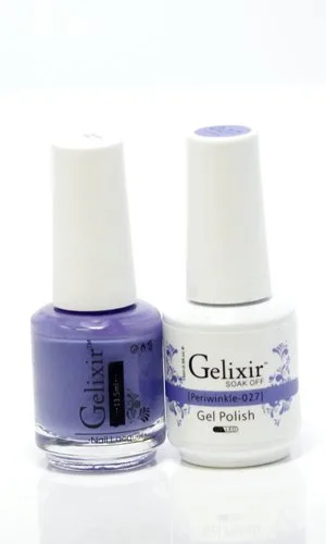 Gelixir Esmalte de uñas y gel a juego, fabricado en Estados Unidos (027-Periwinkle)