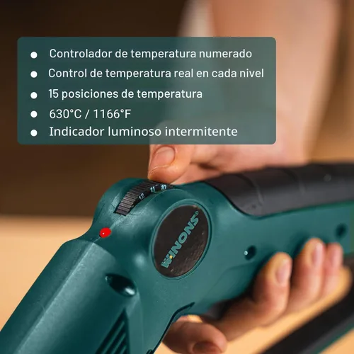 Vista 3 de WINONS Herramienta caliente WFC0013 210W, 4 cuchillas, cortador de espuma Verde/Negro