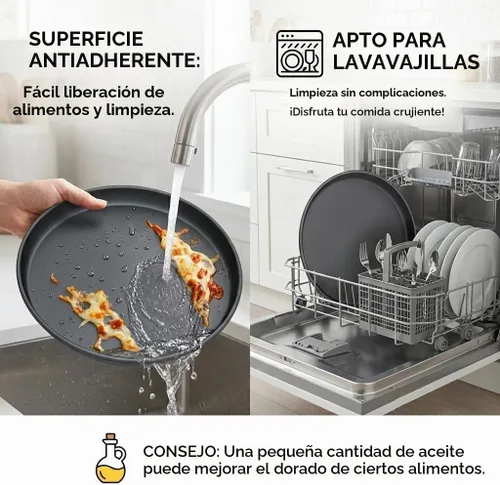 Vista 5 de MACONEE Sartén Crisper Universal para Microondas de 12 pulgadas/Utensilios de Cocina para Microondas Plato Crujiente Sartén, Cocina para Microondas