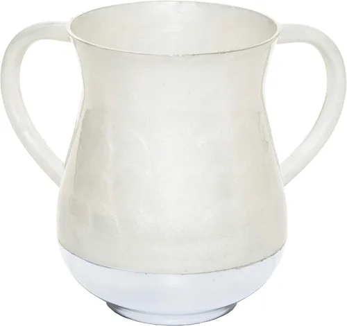 Vista 8 de Taza de lavado de acero inoxidable irrompible: 6.5 pulgadas de alto elegantemente cepillado de 2 asas recipiente de agua de limpieza ritual de boca