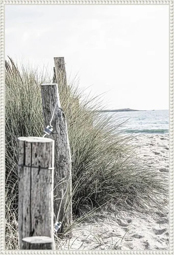 Vista 8 de Amanti Art Framed Canvas Wall Art 23x16 Coastal Beach V by Incado, Framed Wall Art Canvas, Beach Artwork, Traditional Decor, Medium Poster Painting