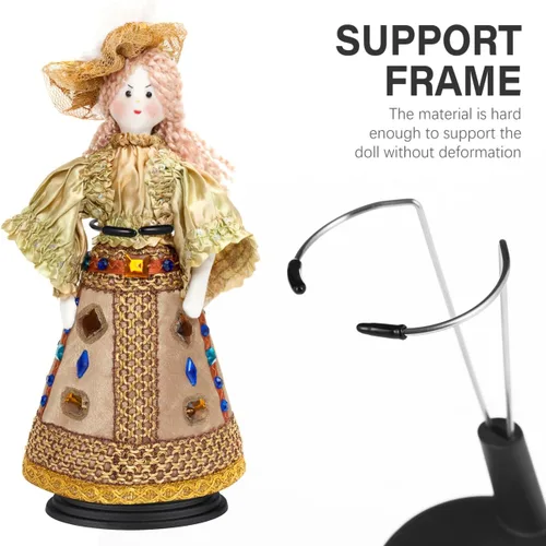 Vista 3 de TOYANDONA 4pcs Adjustable Doll Stands for 4 - 6.8 Inches: Black Plastic Doll Holders Action Figure Stands for Mini Bears Collectible Photography