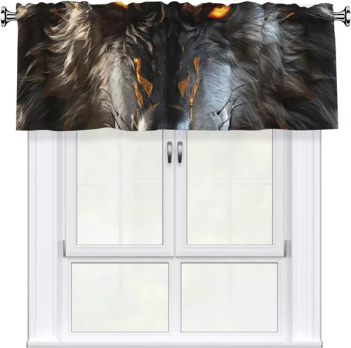 Vista 26 de SWEET TANG Kitchen Curtains for Window with Rod Pocket 18 x 54 Inches Compatible with Funny Cute Yorkies