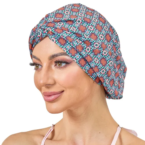 Vista 21 de Gorro de satén de seda ajustable para envolver el cabello para dormir, gorro de dormir de doble capa, turbante nocturno para cabello largo y rizado