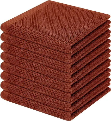 Vista 10 de Homaxy Paños de cocina de 100% algodón con tejido de gofre, ultra suaves, absorbentes, de secado rápido, 12 x 12 pulgadas, paquete de 6, amarillo