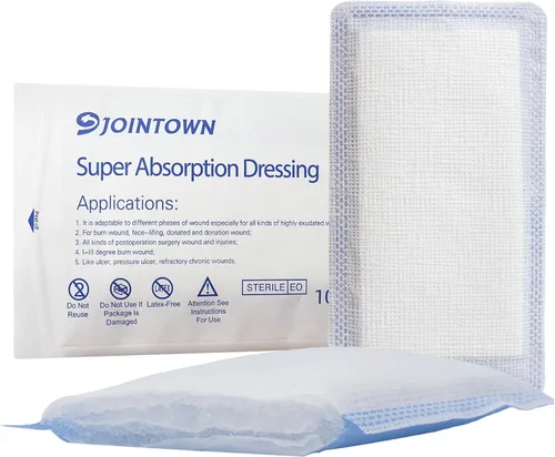 Vista 13 de Jointown Apósito de espuma para el cuidado de heridas, vendaje adhesivo de espuma de silicona con borde, vendajes impermeables para úlceras de cama