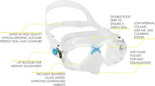 Vista 2 de Cressi Marea + Supernova Dry + Palau Set, transparente/azul, M/L