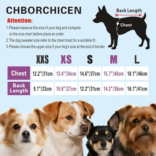 Vista 4 de CHBORCHICEN Suéteres de punto para perros pequeños, sudadera cálida para mascotas gatos, ropa de invierno, suéter de gatito y cachorro