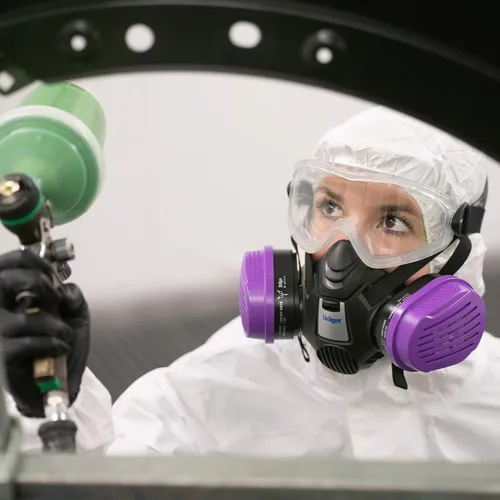 Vista 6 de Dräger X-plore - Cartucho combinado OV/AG/HF/FM/CD/AM/MA/HS/P100 2 piezas Máscara respiradora de cara completa X-plore 5500 aprobada por NIOSH