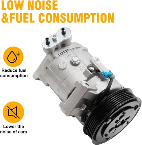 Vista 3 de Compresor de aire acondicionado de CA con embrague de repuesto para Chevrolet Equinox 2010-2011, repuesto para GMC Terrain L4 2.4L 2010-2011 2015