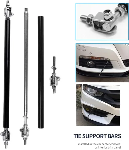 Vista 2 de Varillas divisoras universales de 8 a 11 pulgadas, varillas de soporte de labio frontal negras ajustables (2 unidades)