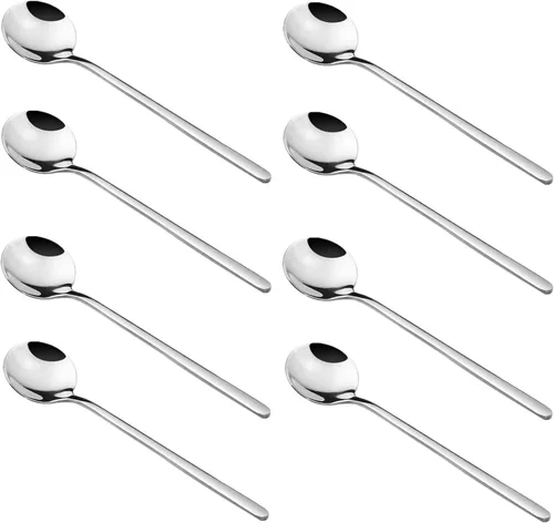 Vista 5 de Juego de 10 cucharas de café expreso de acero inoxidable 18/10 para café, azúcar, postre, pastel, helado, sopa antipasto capuchino, 5.3 pulgadas