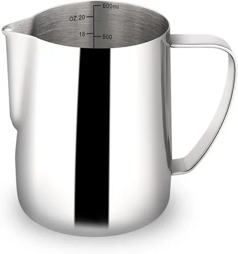 Vista 24 de watchget Jarra Espumadora de Leche 350ml/600ml/900ml/1500ml (12oz/20oz/32oz/52oz) - Jarra de Acero Inoxidable para Vapor de Espresso