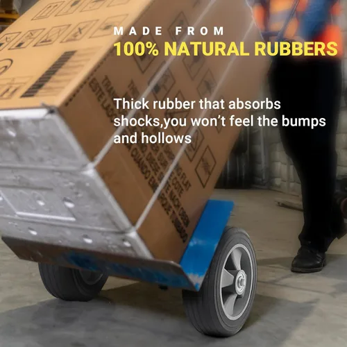 Vista 4 de AR-PRO Paquete de 2 neumáticos y ruedas de goma sólida sin planos de 8 x 2 pulgadas, orificio de orificio de eje de 3/4 pulgadas con cubo