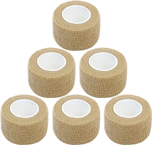 Vista 23 de Hysiwen Paquete de 6 vendajes autoadhesivos de 1 pulgada x 5 yardas, envoltura cohesiva transpirable y cohesiva autoadhesiva para deportes, Negro