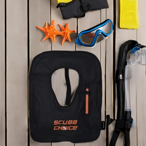 Vista 8 de Scuba Choice Adult Snorkel Vest with Name Box, Inflatable Snorkeling Vest for Adults, Easy Oral Inflator & Removable Strap