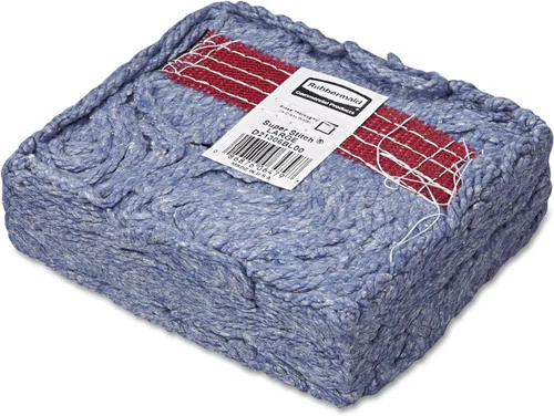 Vista 2 de Rubbermaid Commercial D213BLU Super Stitch Blend - Cabezal de trapeador, grande, algodón/sintético, azul, 6/cartón