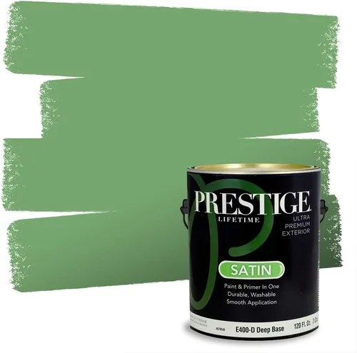 Vista 193 de PRESTIGE Pintura exterior e imprimación en uno, aloe, plano, 1 galón