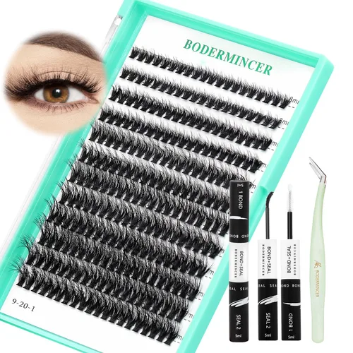 Vista 35 de Bodermincer Extensión de pestañas 240 unidades, rizado D, 10D+20D+30D, 10-16 mm/12-18 mm mezclado, racimo individual de pestañas postizas
