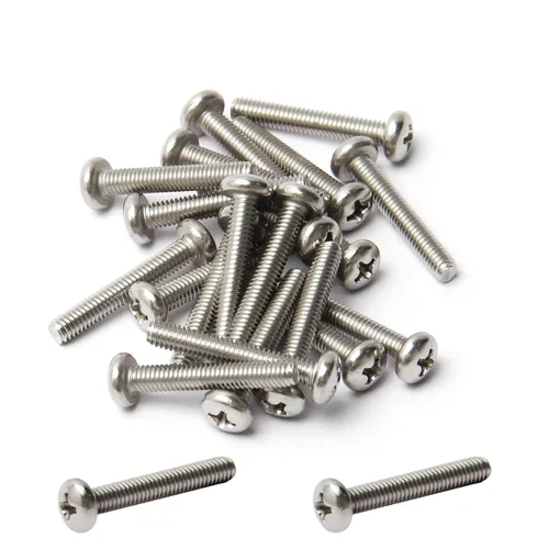 Vista 56 de MroMax 30 tornillos de máquina Phillips de cabeza plana M2 x 0.197 in, acero inoxidable 304 18-8, rosca completa, tornillos de cabeza cruzada gris