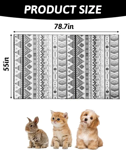 Vista 2 de BNOSDM 79" X 55" Forro de Jaula Grande para Conejos Lavable Reutilizable Alfombra de Suelo para Conejos Antideslizante para Conejos, Alfombra