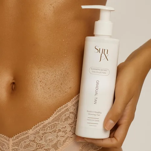 Vista 2 de SunFX Loción corporal bronceado gradual autobronceador Hidratante extensor de bronceado hidratante sin olor Construye tu brillo de sol a oscuro