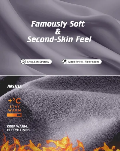 Vista 5 de CL convallaria Long Johns Ropa Interior Térmica para Hombres con Forro Polar Suave Capa Base para Clima Frío Conjunto de Regalo Superior e Inferior