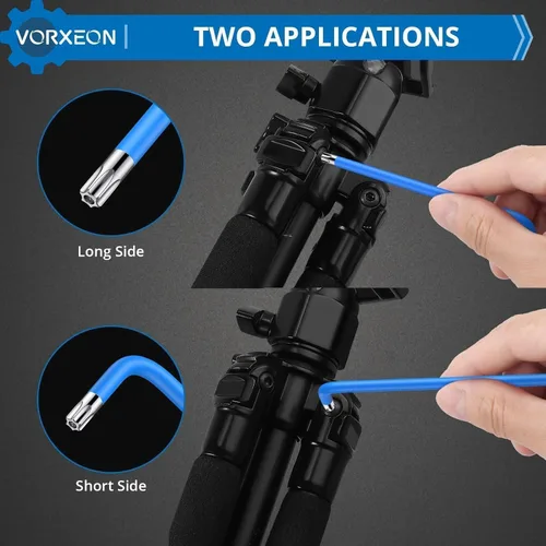 Vista 3 de Juego de 9 Llaves de Estrella T10 a T50, Llaves Torx Llaves Hexagonales con Codificación Visible y Revestimiento Antideslizante, Llave de Estrella