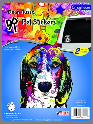 Vista 2 de Calcomanías de vinilo para auto con el texto "Enjoy It Dean Russo", Beagle