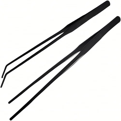 2 pinzas largas de acero inoxidable para reptiles de 10.5 pulgadas, pinzas de alimentación, lagartos serpiente, gecko y tarántula, terrarios,