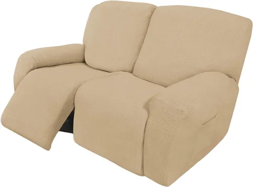 Vista 92 de Easy-Going - Funda elástica para sofá reclinable y sofá cama, 6 piezas, protector de muebles, suave, parte inferior elástica, tela jacquard