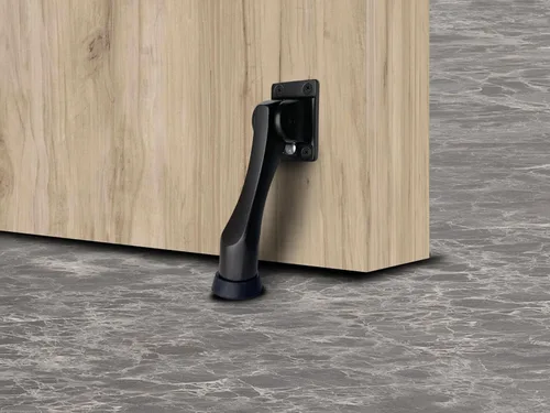 Vista 5 de QCAA Tope de puerta desplegable de latón macizo, 4 pulgadas, negro mate, paquete de 1