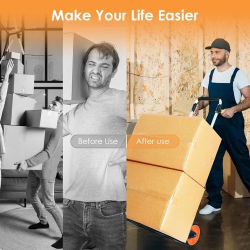 Vista 4 de Carretilla Doblante Teprovo, carretilla de aluminio resistente con capacidad de 309 libras, carretilla plegable para utilidades con manija