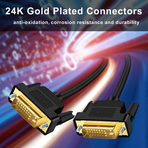 Vista 4 de SOEYBAE Cable DVI a DVI de 3.3 ft, 24+1 pin macho a macho Cable de monitor de video digital, transmisión de alta velocidad compatible con resolución