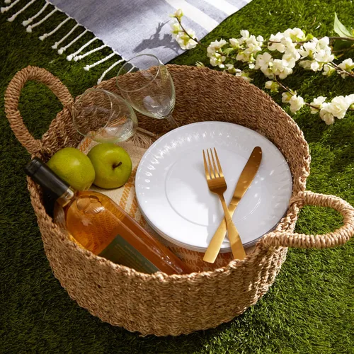 Vista 6 de DII Plato redondo de melamina reutilizable de 9 pulgadas para fiesta o picnic, juego de 12, blanco
