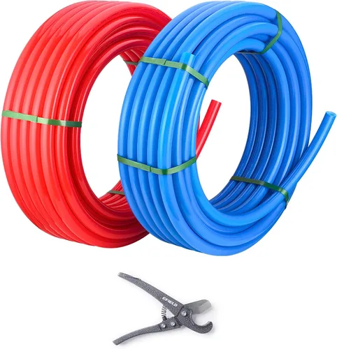 Vista 10 de EFIELD 2 rollos de tubo Pex-b de 1/2 pulgada x 75 pies, azul y rojo de 150 pies de longitud, certificado NSF para agua potable, caliente/fría