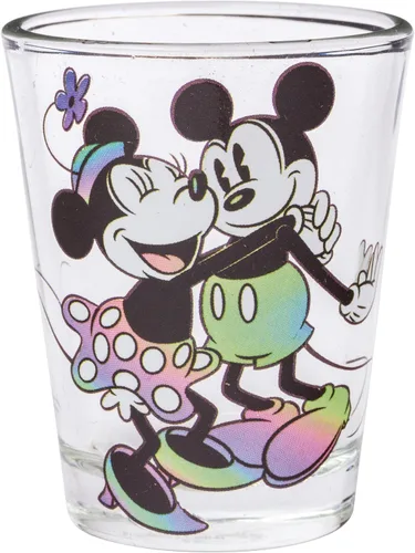 Vista 7 de Silver Buffalo Disney Vintage Mickey y Minnie Rainbow Sheen Outfits Paquete de 4 Mini Vasos, 1.5 Onzas