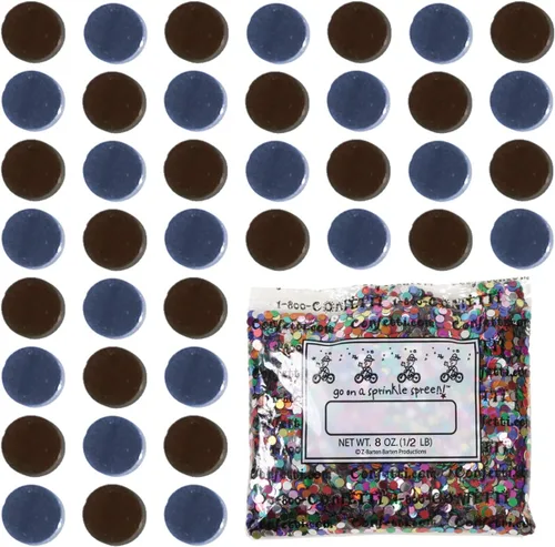 Vista 226 de Confetti Circle 1/4" Negro, Azul Marino Combo - 2 bolsas de media onza (1 oz) (8550/9971)