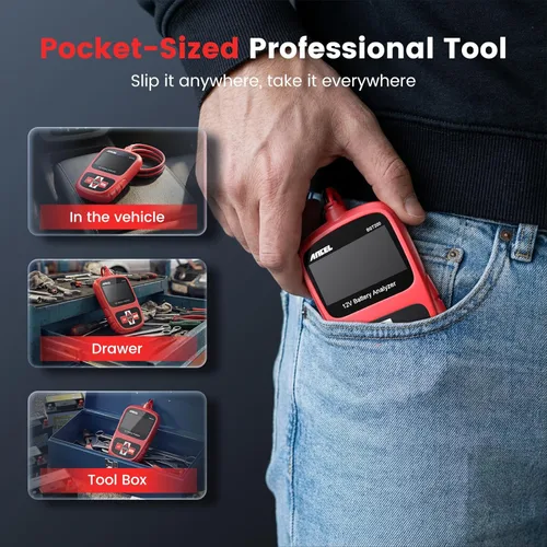 Vista 8 de ANCEL BST200 Probador de Batería de Coche 12V, Probador de Carga de Batería de 100-1100 CCA, Herramienta de Analizador Digital Automotriz